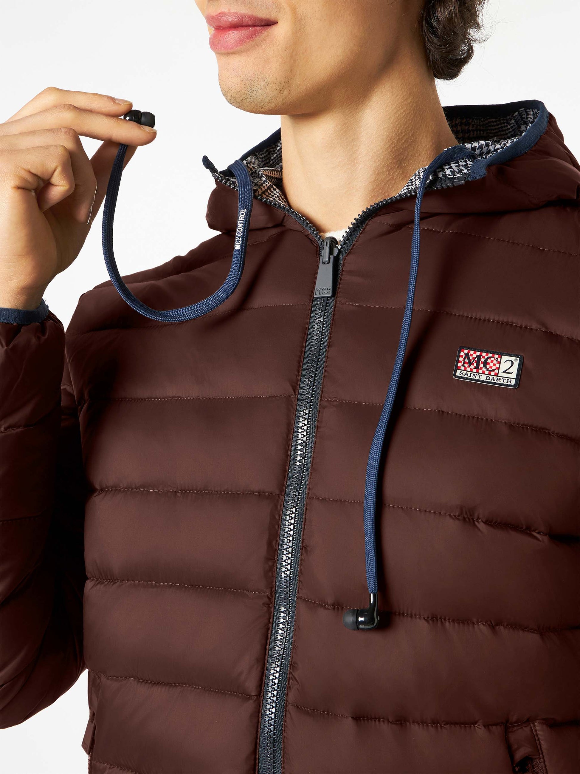 Man double face brown down jacket Courchevel - MC2 Saint Barth