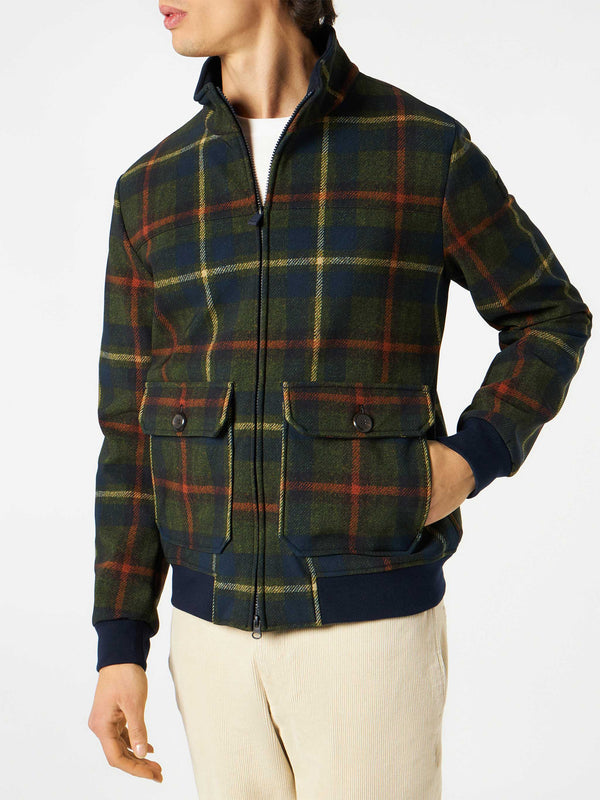 Man thermo jacket with tartan print