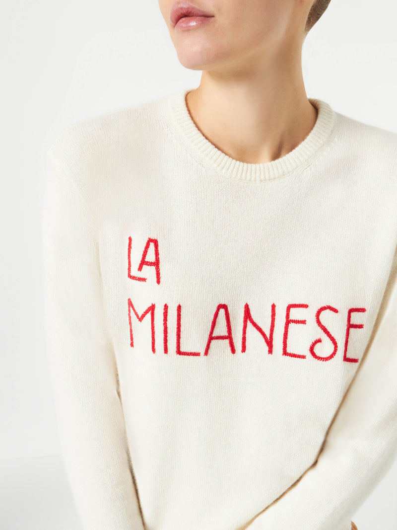 Maglia da donna con ricamo La Milanese | Michela Proietti Co-Lab