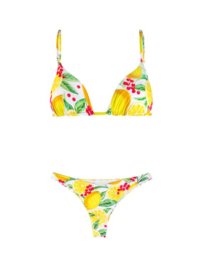 Damen-Triangel-Bikini mit Zitronenprint