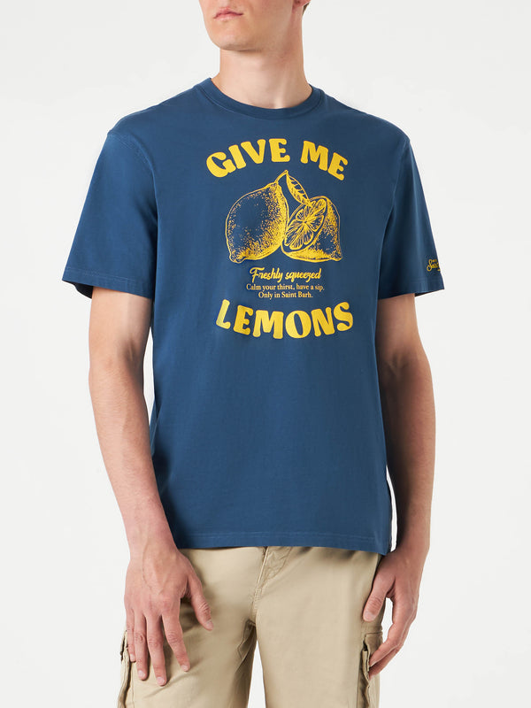 T-shirt da uomo in cotone con stampa Limoni
