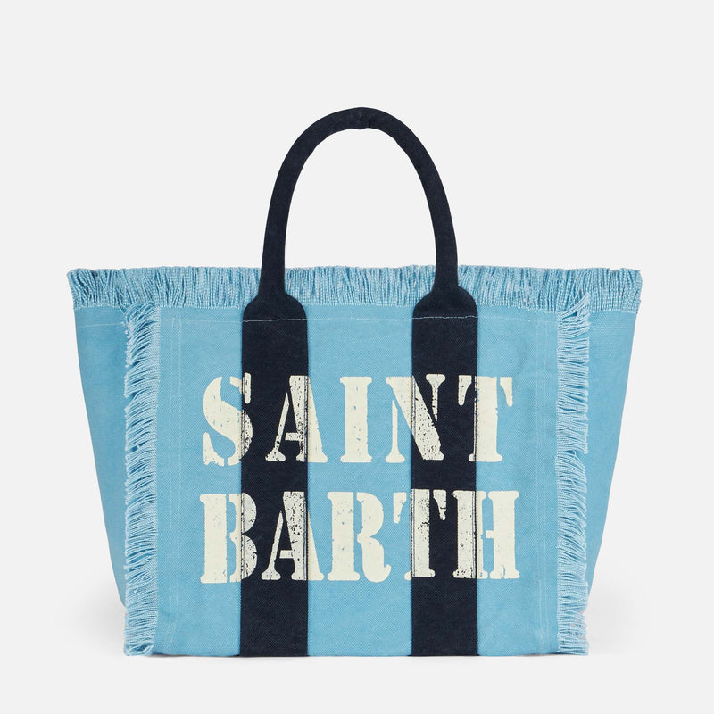 Vanity canvas shoulder bag with Saint Barth logo