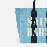 Borsa a spalla Vanity in canvas con logo Saint Barth