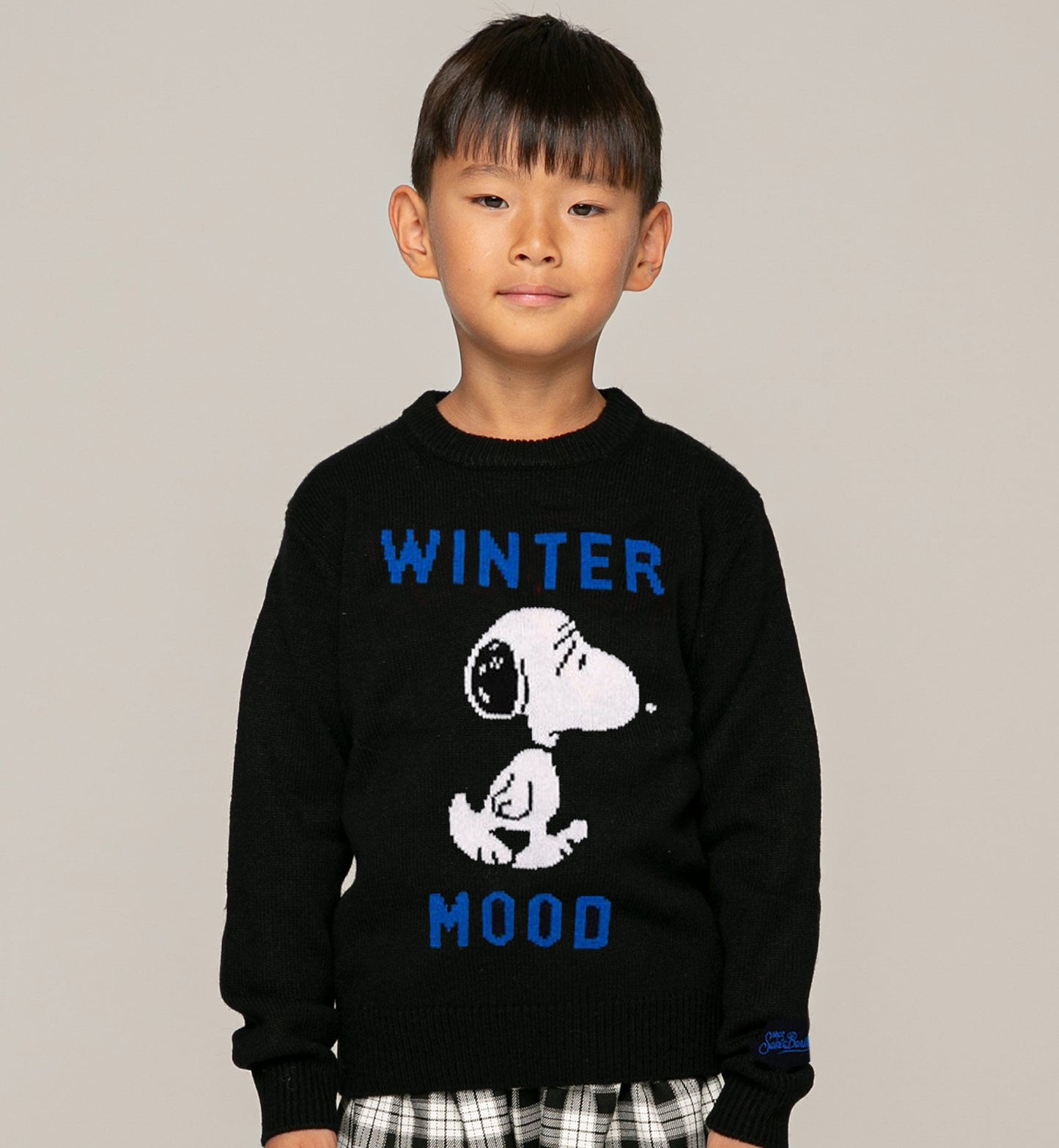 Blue navy Snoopy Winter mood sweater for boy - Special edition - MC2 Saint Barth