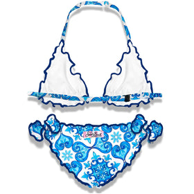Girl triangle bikini with majolica print - MC2 Saint Barth