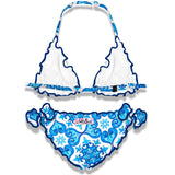 Mädchen-Triangel-Bikini mit Majolika-Print