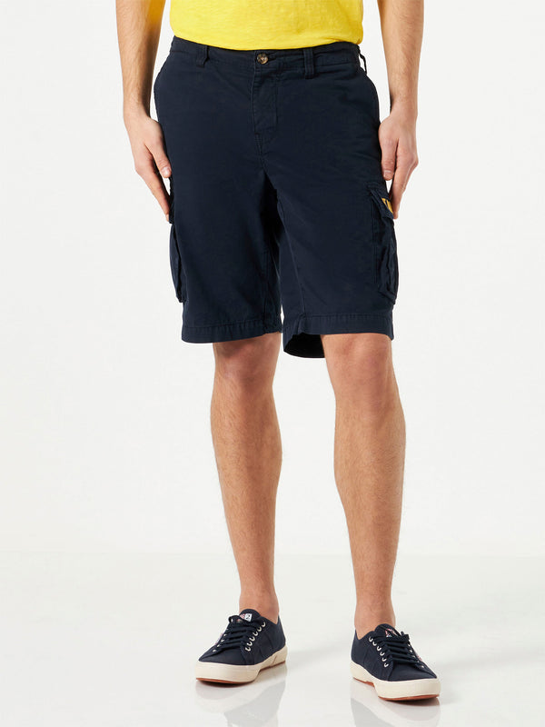 Blue cotton cargo shorts