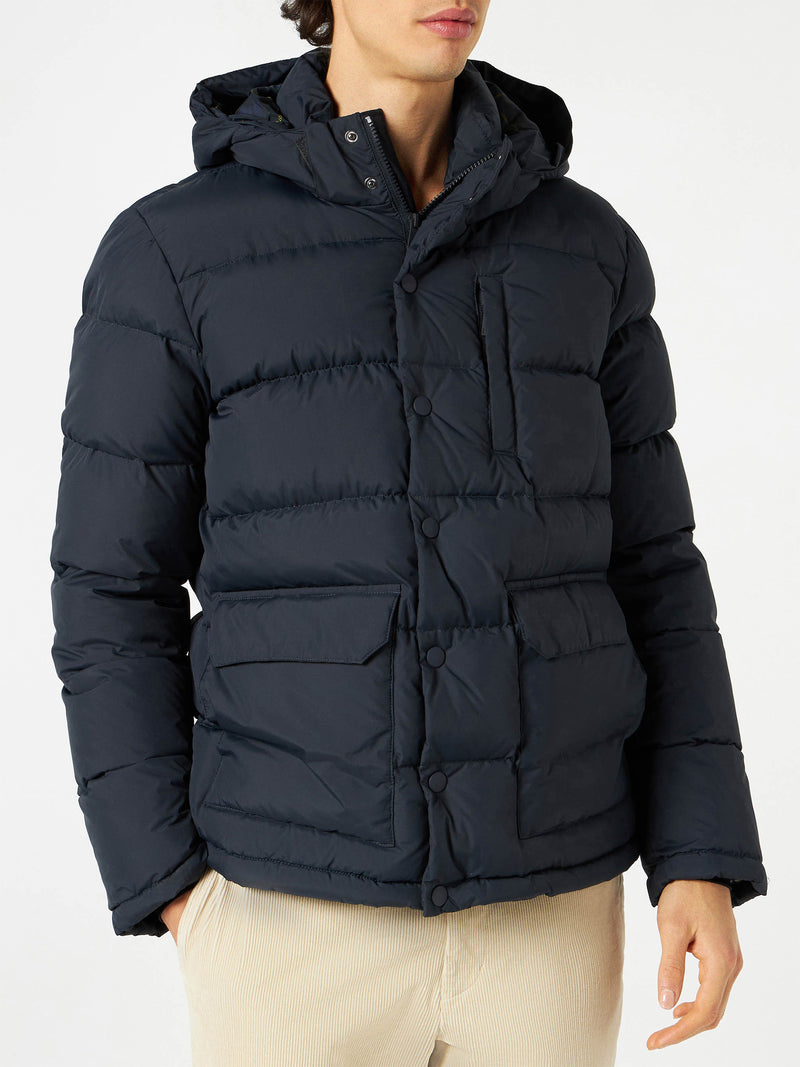 Blaue Daunenjacke mit Kapuze für Herren Baxter