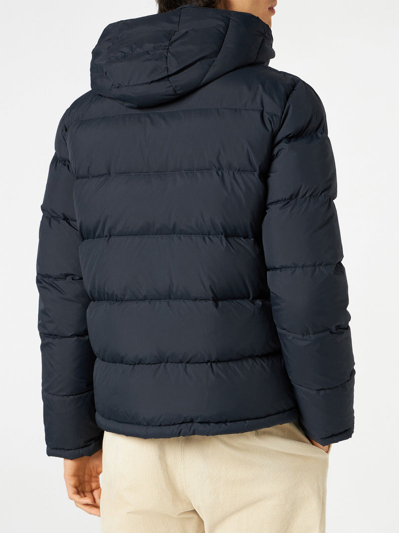 Blaue Daunenjacke mit Kapuze für Herren Baxter