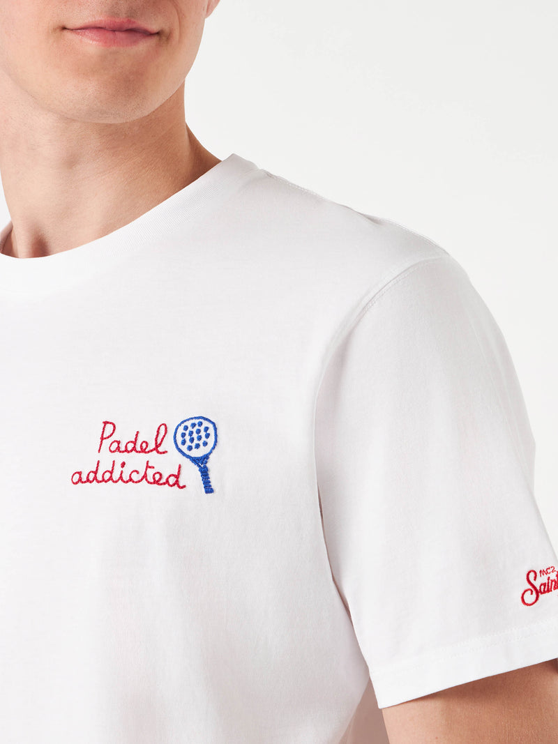Man t-shirt with Padel Addicted front embroidery