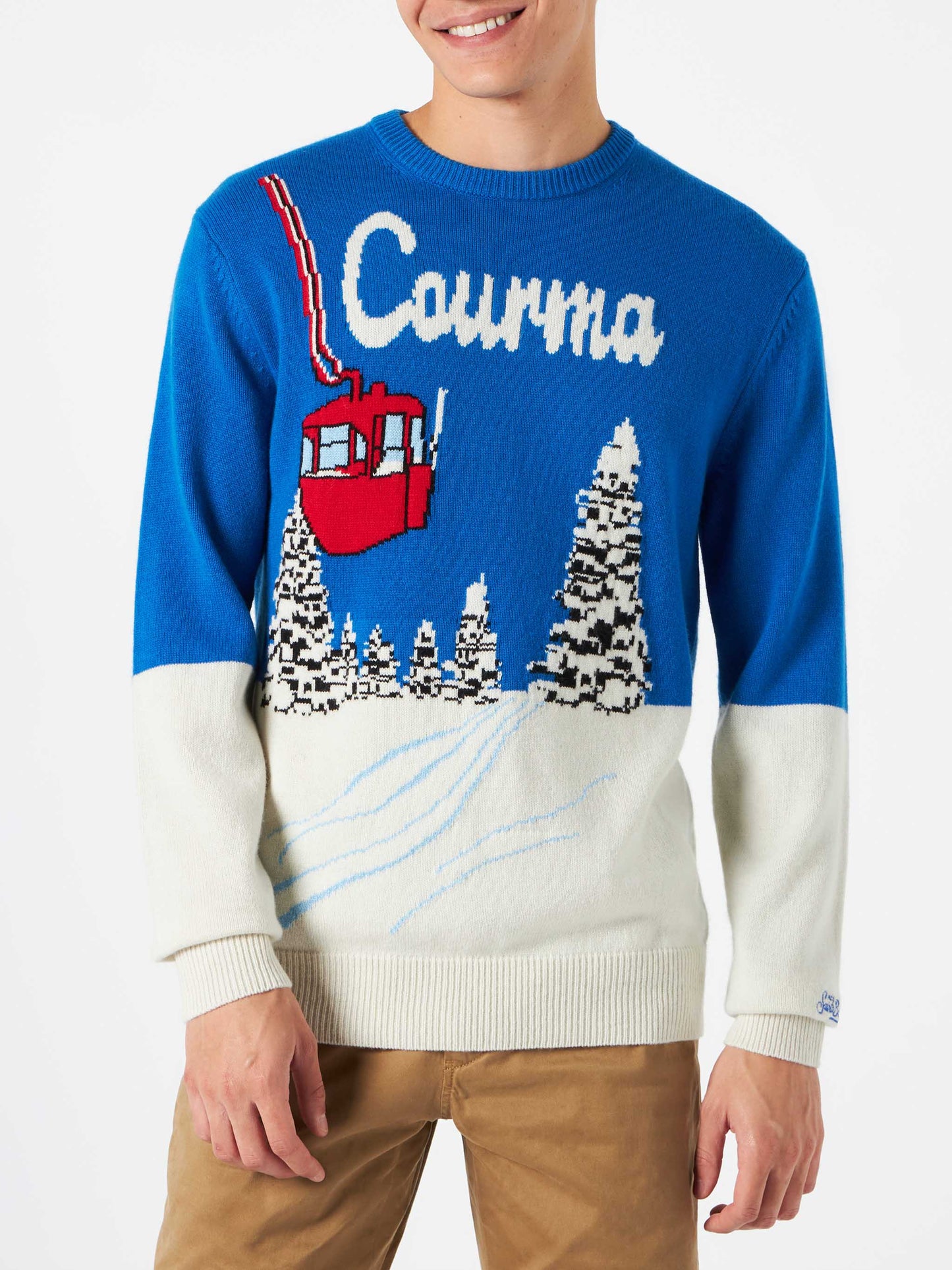 Maglione da uomo stampa cartolina vintage Courma