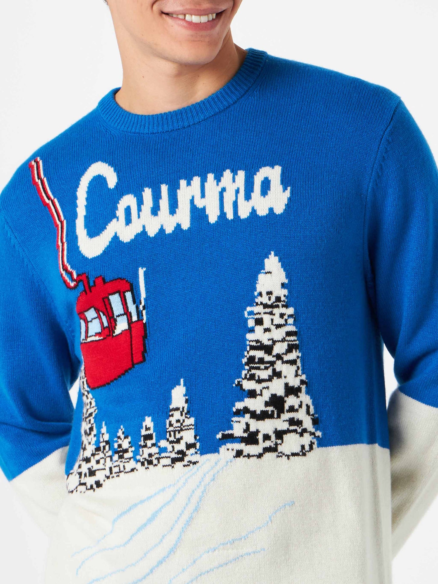 Maglione da uomo stampa cartolina vintage Courma