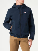 Leichte marineblaue Herren-Windjacke mit Kapuze