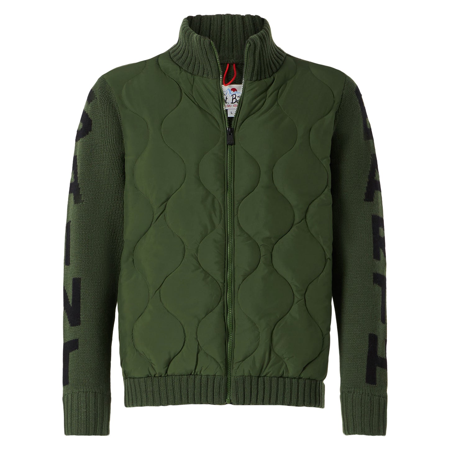 Man military green padded jacket