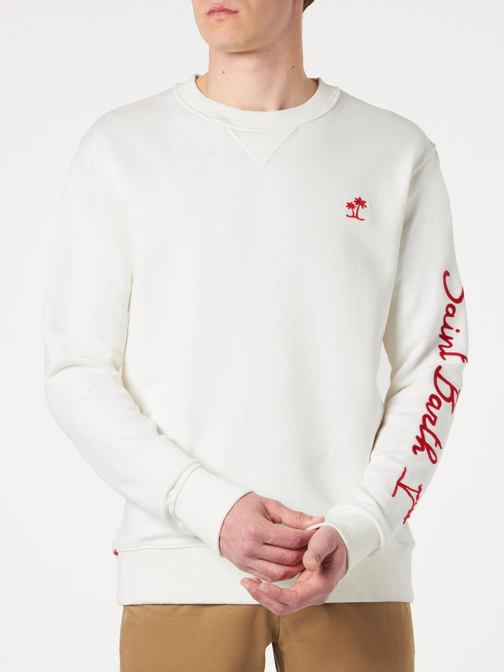 Man white sweatshirt with Saint Barth embroidery - MC2 Saint Barth