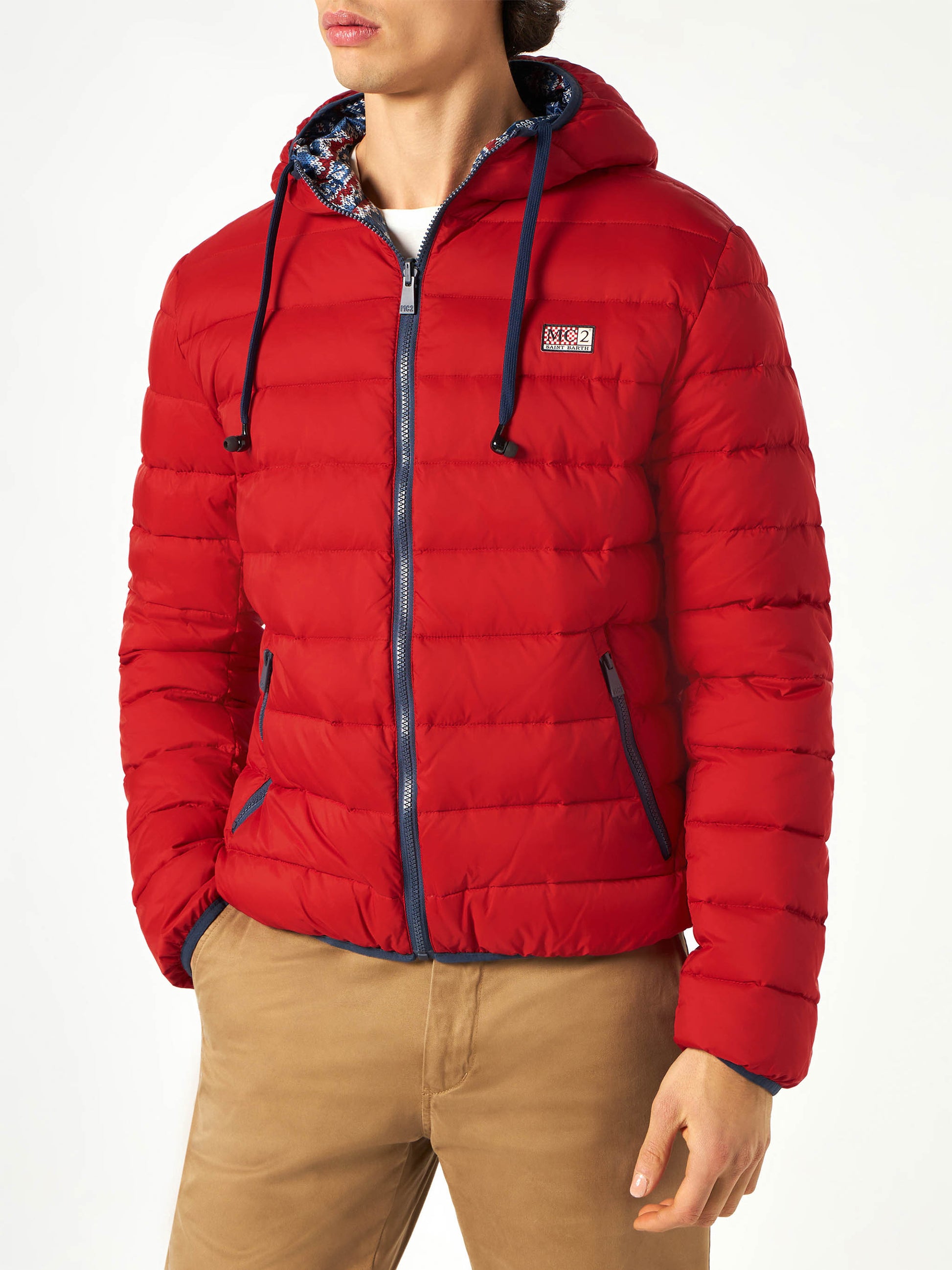 Man double face red down jacket Courchevel - MC2 Saint Barth