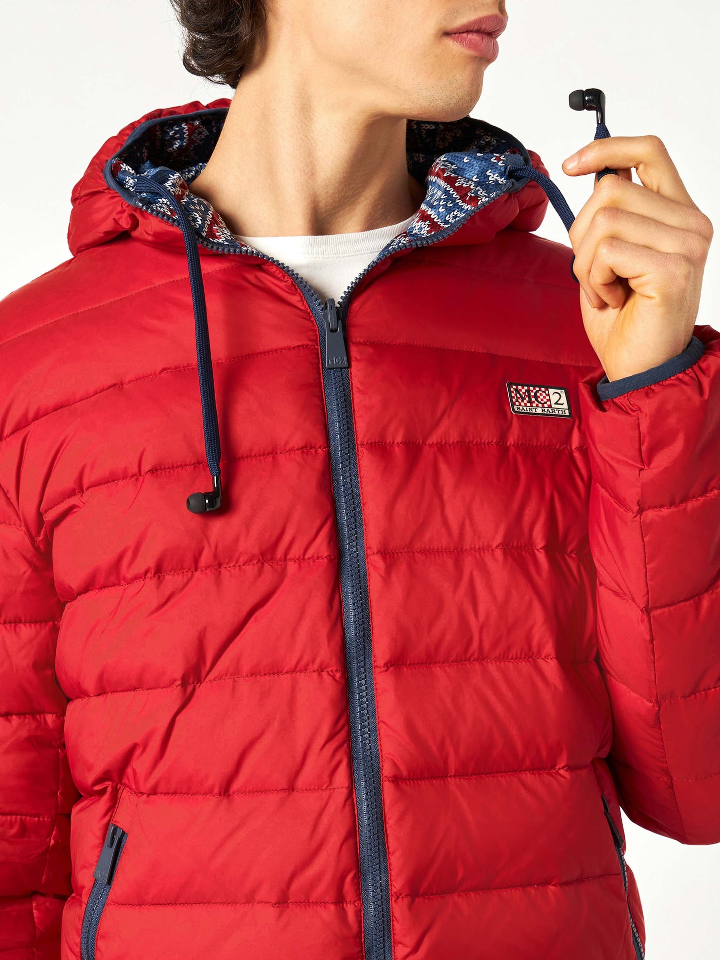 Man double face red down jacket Courchevel - MC2 Saint Barth