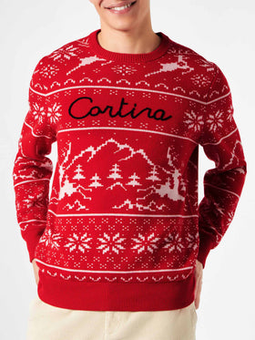 Man sweater Norwegian style with Cortina embroidery