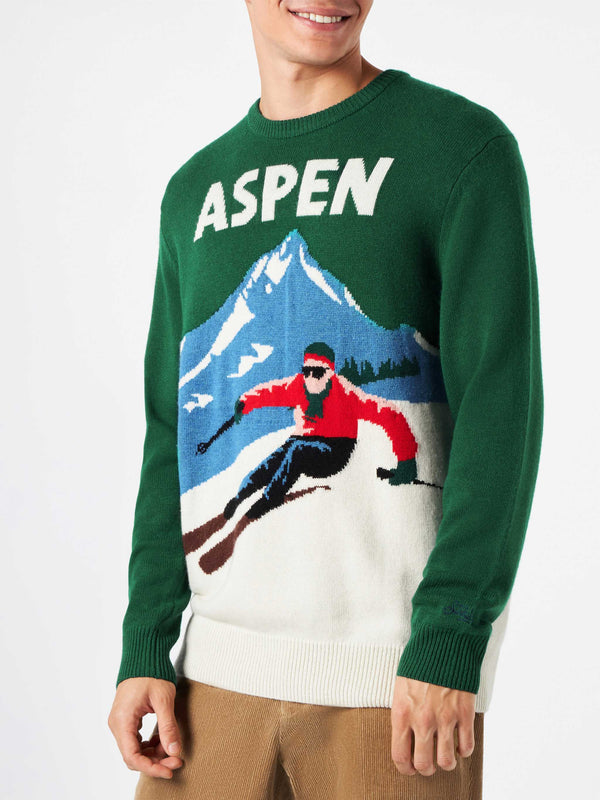 Herrenpullover Aspen mit Vintage-Postkartendruck