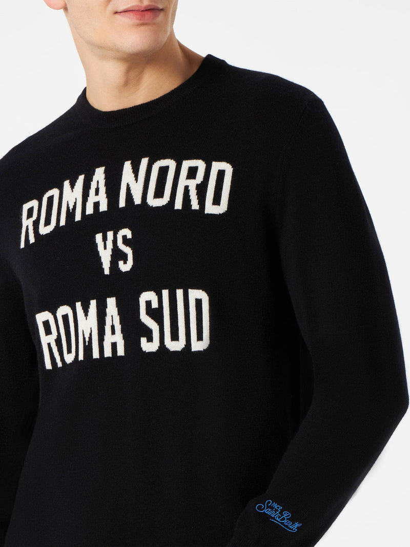 Man lightweight sweater Roma Nord vs Roma Sud jacquard