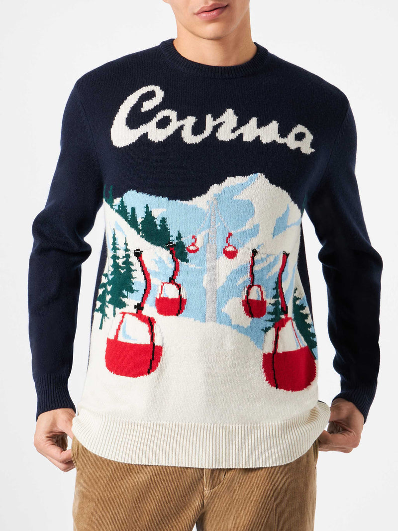 Man sweater with Courmayeur postcard