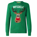 Man green sweater with Infedele print