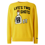 Maglia da uomo gialla con scritta Life's two shots