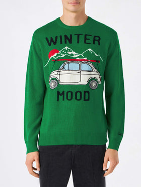 Maglione da uomo con stampa auto