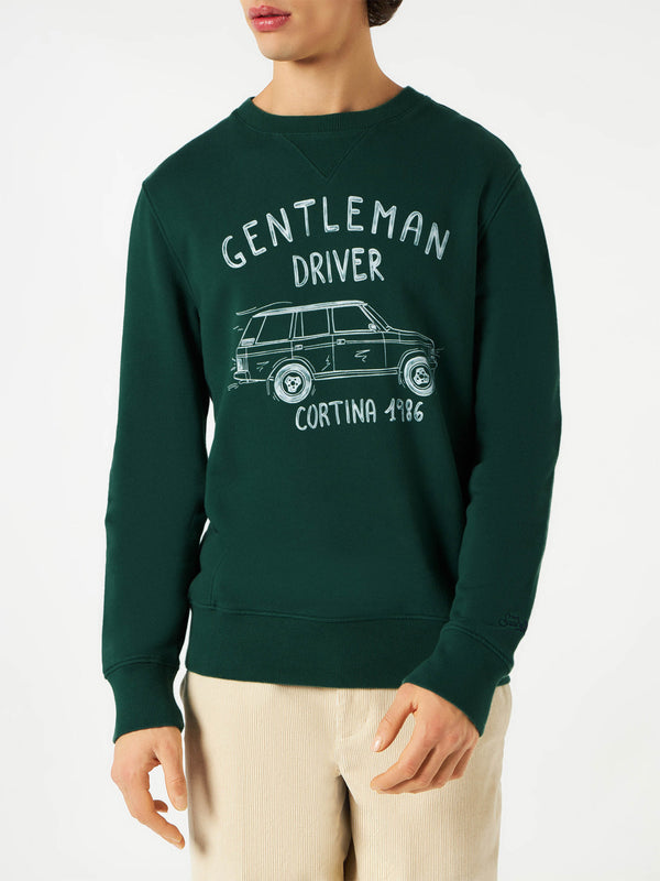 Baumwoll-Sweatshirt mit „Gentleman Driver Cortina“-Schriftzug