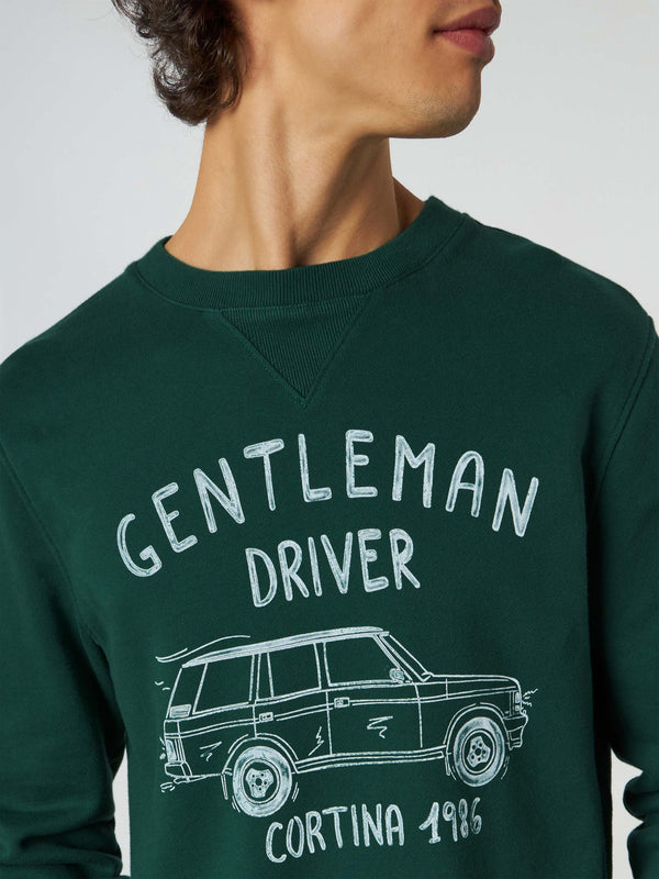 Cotton sweatshirt with Gentleman driver Cortina writing