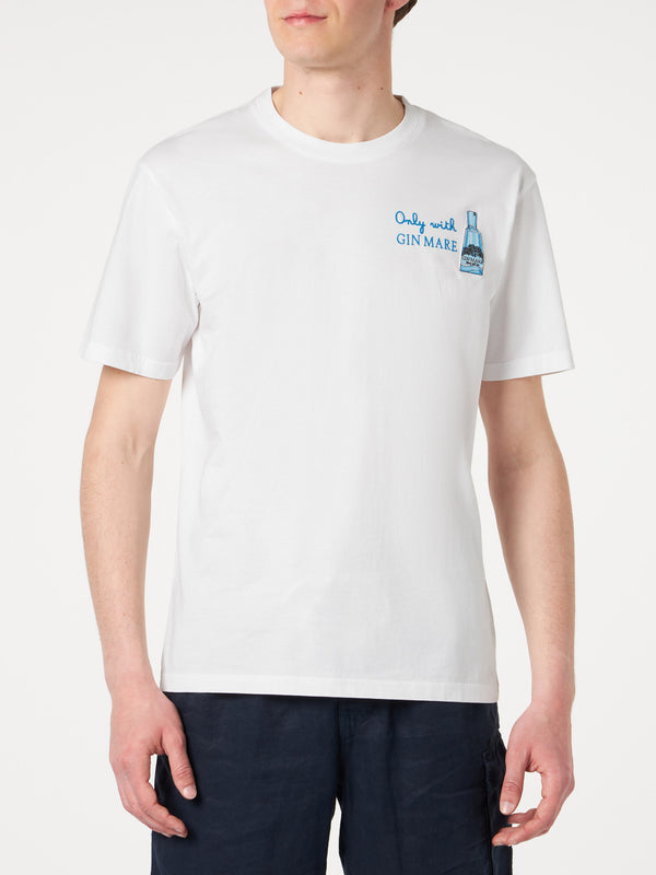 Herren-T-Shirt aus Baumwolle mit „Only with GIN MARE“-Stickerei | GIN MARE SONDEREDITION