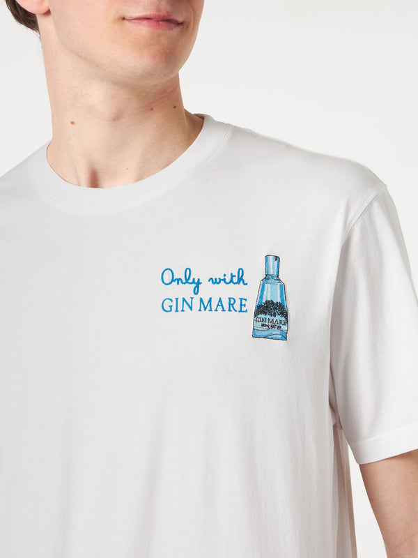 Herren-T-Shirt aus Baumwolle mit „Only with GIN MARE“-Stickerei | GIN MARE SONDEREDITION