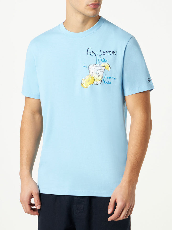 Man cotton t-shirt with Gin Lemon print