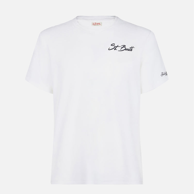 T-shirt da uomo in cotone con stampa St. Barth surf
