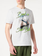 T-shirt da uomo in cotone con stampa Back in Saint Barth