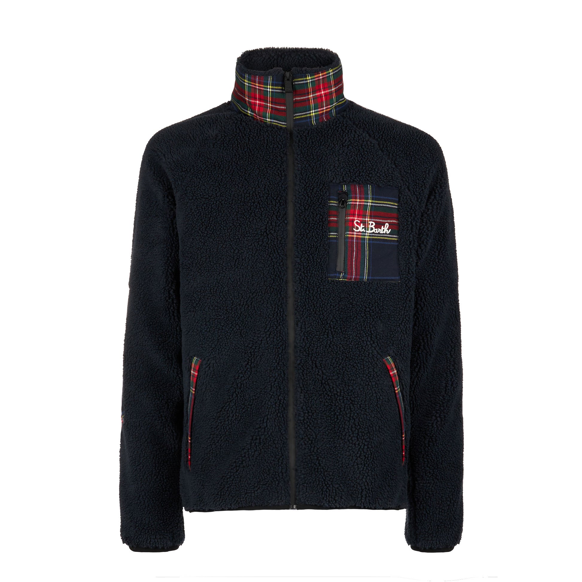 Sherpa jacket with pocket and St. Barth embroidery - MC2 Saint Barth