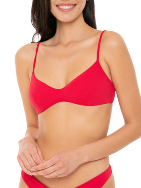 Rotes geripptes Bralette