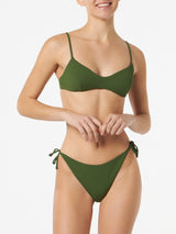 Gerippter Bralette-Bikini für Damen im Military-Stil