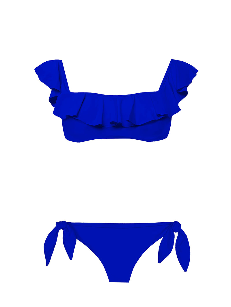 Off-shoulder ruffled bluette bikini