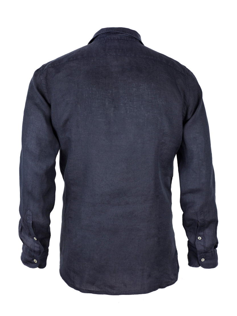 Man blue navy linen Pamplona shirt - MC2 Saint Barth