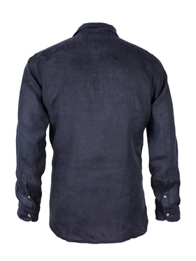 Man blue navy linen Pamplona shirt - MC2 Saint Barth