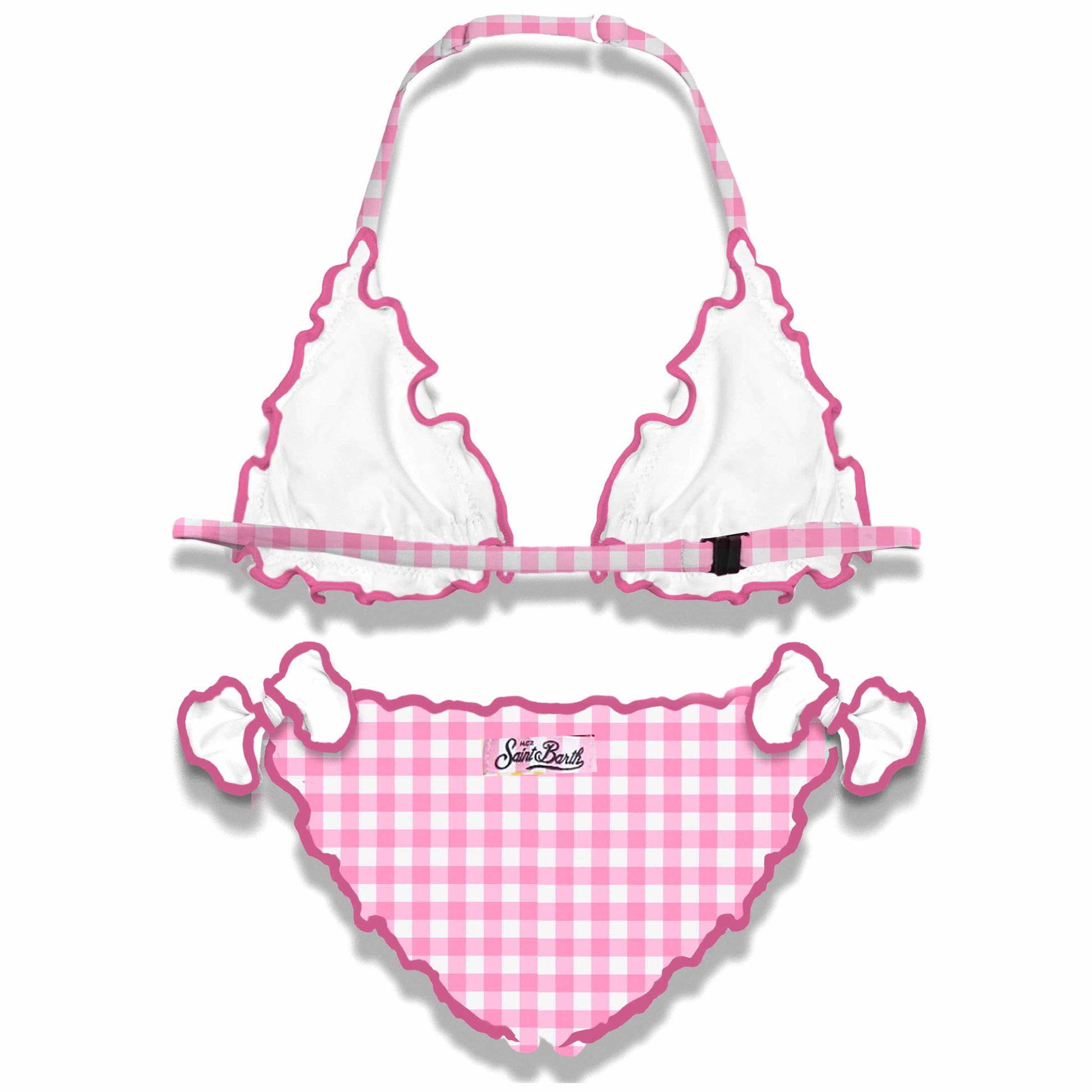 Girl triangle bikini with gingham print - MC2 Saint Barth