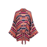 Multicolor violet knitted kimono