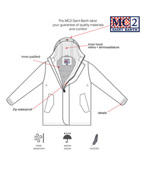 Blaue Parkajacke mit Kapuze für Jungen Voyager Jr