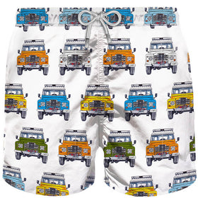 Badeshorts für Herren mit Safari-Auto-Aufdruck