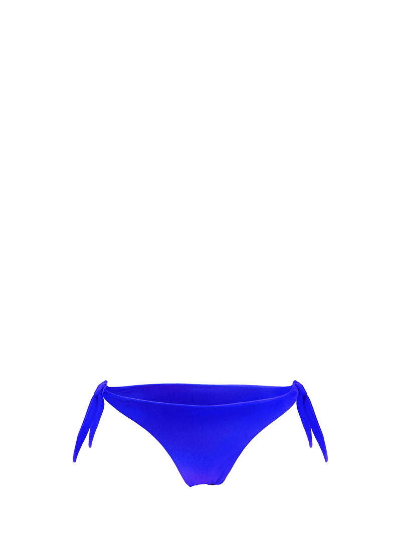 Woman bluette swim briefs with side laces
