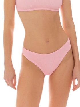 Pink swim briefs crinkle fabric