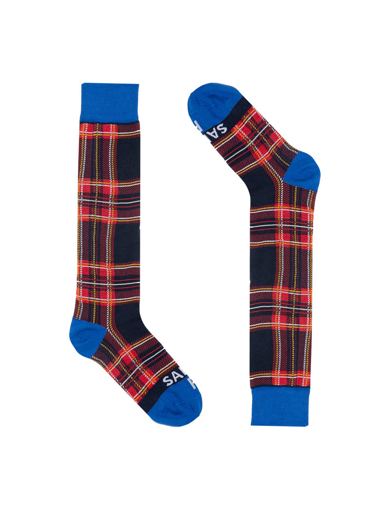 Man long socks with tartan print