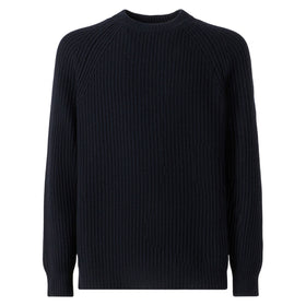 Maglione blu a costine