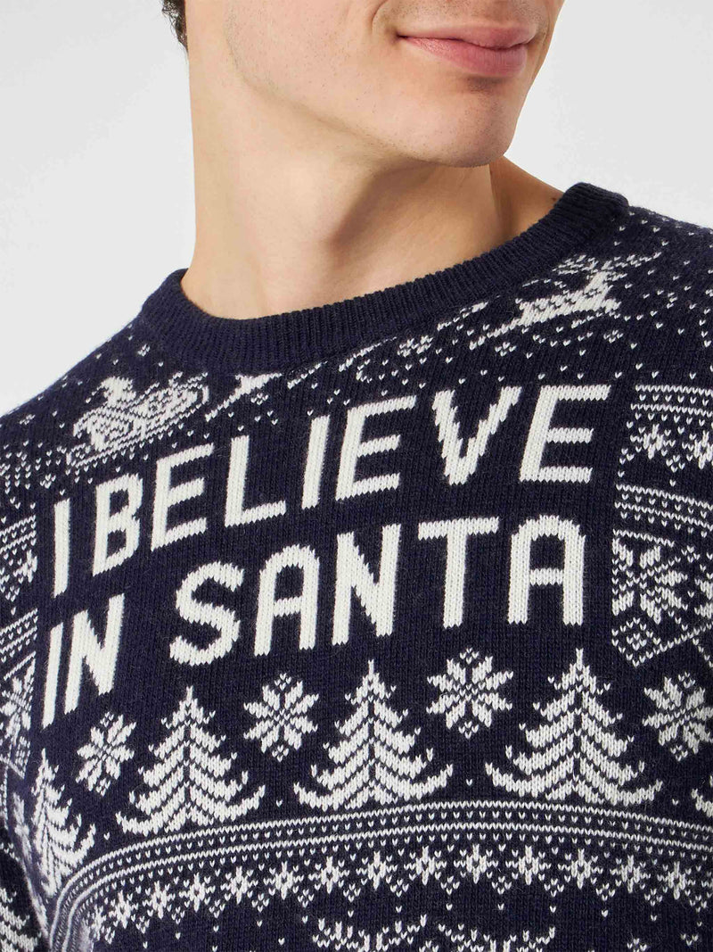 Man sweater with I believe in Santa lettering